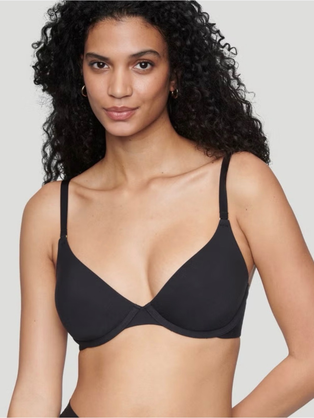 NWT CUUP The Plunge Swim Bikini Top Black Size 04